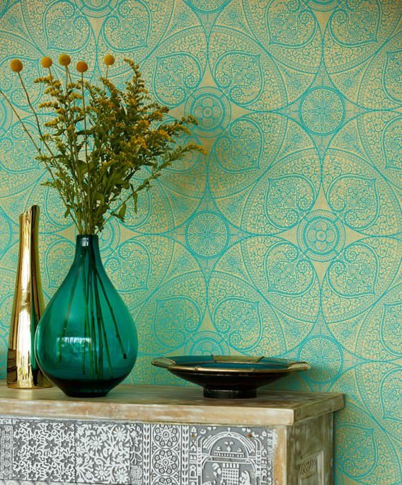 carta-da-parati-verde-ed-oro-stile-vintage | Design at Home | Blog di